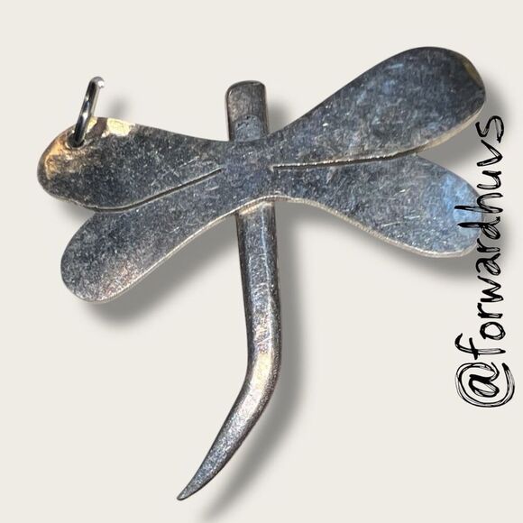 Bundle Sale 3 for $15 | Handmade Silver Tone Dragonfly Pendant - Picture 4 of 8